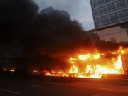 halte transjakarta terbakar