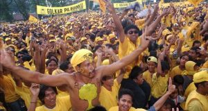 Kampanye Golkar di Jakarta Pusat menjelang Pemilu 1997, pemilu terakhir Orde Baru