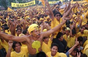 Kampanye Golkar di Jakarta Pusat menjelang Pemilu 1997, pemilu terakhir Orde Baru