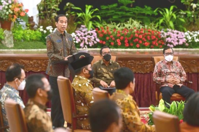 Sambutan Presiden Jokowi pada Peringatan Hari HAM Sedunia Tahun 2021, di Istana Negara, Jakarta, Jumat (10/12/2021). (Foto: BPMI Setpres/Muchlis Jr)
