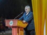 Presiden Timor Leste periode 2022-2027 Jose Ramos Horta menyampaikan sambutan seusai upacara pelantikannya di Tasi-Tolu, Dili, Timor Leste, Kamis malam, 19 Mei 2022 - Antara