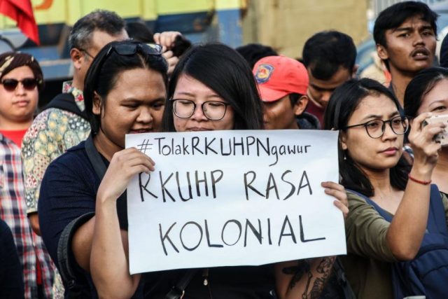 Aksi unjuk rasa menolak pengesahan RKUHP - ICW