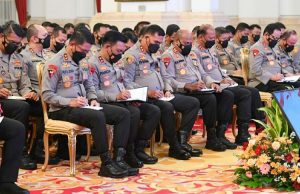 Suasana pengarahan oleh Presiden Joko Widodo yang diikuti para pejabat Polri di Istana Negara pada Jumat (14/10/2022).(dok.Sekretariat Presiden)