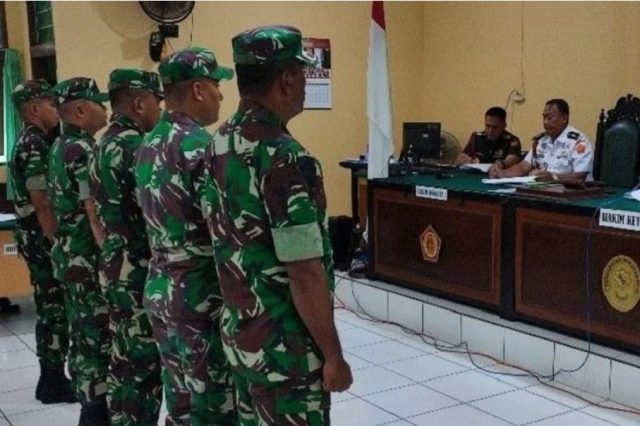 Proses sdidang di Mahkamah Militer Jayapura Papua terhadap tersangka pelaku mutilasi warga sipil - Antara