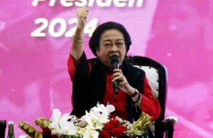 Pidato Megawati Soekarnoputri dalam acara konsolidasi relawan Ganjar-Mahfud di JiExpo Kemayoran, Jakarta, Senin(27/11) - Istimewa