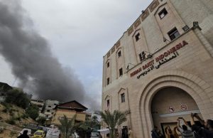 Gempuran Israel ke Rumah Sakit Indonesia (RSI) di Gaza Utara pada 20 November 2023