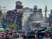 Bangunan runtuh akibat gempa dashyat yang mengguncang Taiwan (03/04/2024) - Facebook