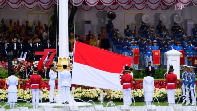 Upacara Peringatan Detik-Detik Proklamasi dalam rangka Hari Ulang Tahun (HUT) ke-77 Kemerdekaan Republik Indonesia di Istana Merdeka, Jakarta, pada Rabu, 17 Agustus 2022 Foto: BPMI Setpres