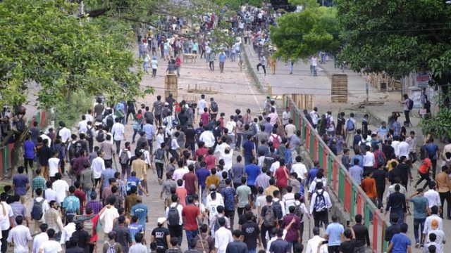 Demonstrasi di Bangladesh (Foto: AP Photo/Mahmud Hossain Opu)