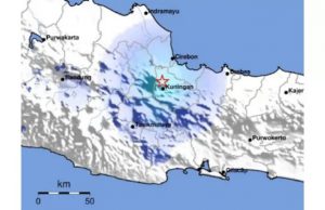 Lokasi gempa bumi Kuningan 26 Juli 2024. (Dok. BMKG )