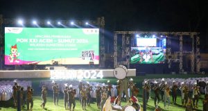 Pembukaan PON XXI/2024 Aceh-Sumut di Stadion Baharoedin Siregar, Lubuk Pakam, Deli Serdang, Sumatera Utara, Senin (9/9), foto: kemenpora.go.id