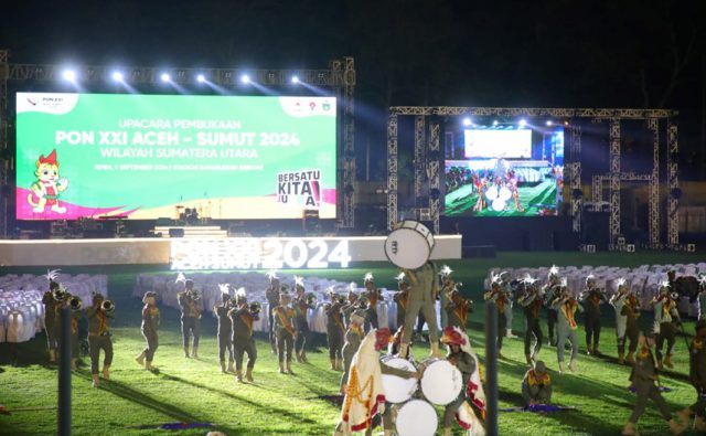 Pembukaan PON XXI/2024 Aceh-Sumut di Stadion Baharoedin Siregar, Lubuk Pakam, Deli Serdang, Sumatera Utara, Senin (9/9), foto: kemenpora.go.id