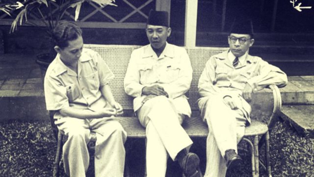 Sutan Sjahrir (kiri) bersama Soekarno (tengah) dan Mohamad Hatta (kanan). FOTO/ist.