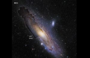 Andromeda atau M31 adalah salah satu dari 7 galaksi terdekat dengan Bima Sakti. Foto ini merupakan citra mosaik M31 Hubble, yang diambil oleh program Panchromatic Hubble Andromeda Treasury atau PHAT. (Sumber: NASA Science)