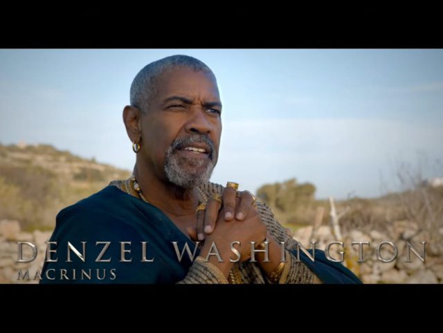 Film Gladiator 2 menampilkan sejumlah ketidakakuratan tentang Macrinus, yang diperankan oleh Denzel Washington. (Sumber: akun YouTube resmi Paramount Pictures)