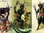 Kartu-kartu ucapan yang menunjukkan Krampus menghukum anak-anak nakal sebelum Natal. (Sumber: Sulindo/Benedict Pietersz)