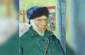 Lukisan berjudul "Self-Portrait with Bandaged Ear" menunjukkan keadaan Van Gogh setelah memotong telinga kirinya. (Sumber: Sulindo/Benedict Pietersz)