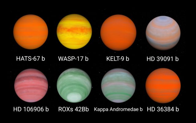 Visualisasi hipotetis NASA untuk 8 planet raksasa yang lebih besar dari Jupiter. Planet-planet ini sebagian besar terdiri dari gas. (Sumber: Sulindo/Benedict Pietersz)