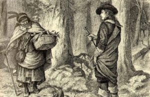 Ilustrasi yang menggambarkan Tituba sebagai wanita penduduk asli Amerika. Dia dikenal karena pengakuannya dalam Pengadilan Penyihir Salem. (Sumber: Heritage Daily)