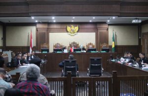 Arif Budi Raharjo saat memberikan keterangan di Persidangan Kasus Perintangan Penyidikan Hasto Kristiyanto di Pengadilan Tipikor Jakarta Pusat. (Foto: Sulindo/Iqyanut Taufik)