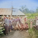 Para pekerja kontrak atau kuli di perkebunan tembakau.(foto: Tropenmuseum/colorized: Sulindo)